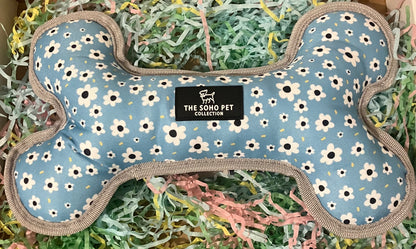 Soho pet collection daisy and polka dot toy bone